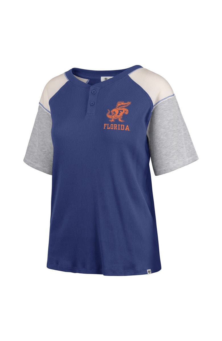 '47 Women's '47 Royal Florida Gators Underline Harvey Colorblock Raglan Henley T-Shirt, Alternate, color, Royal