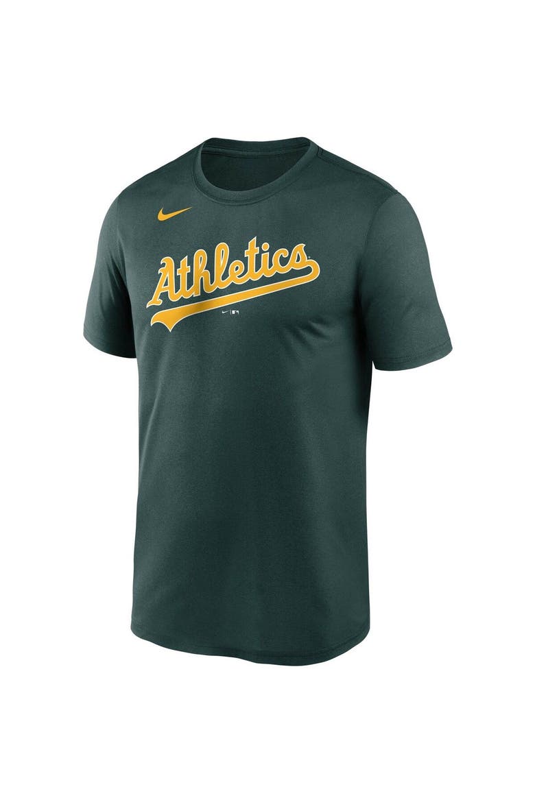 Men's Nike Green Oakland Athletics Wordmark Legend Performance T-Shirt, Alternate, color, Green