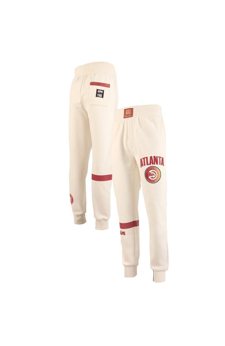 Two Hype Men's NBA x Two Hype Cream Atlanta Hawks Culture & Hoops Collection Premium Jogger Pants, Alternate, color, Cream