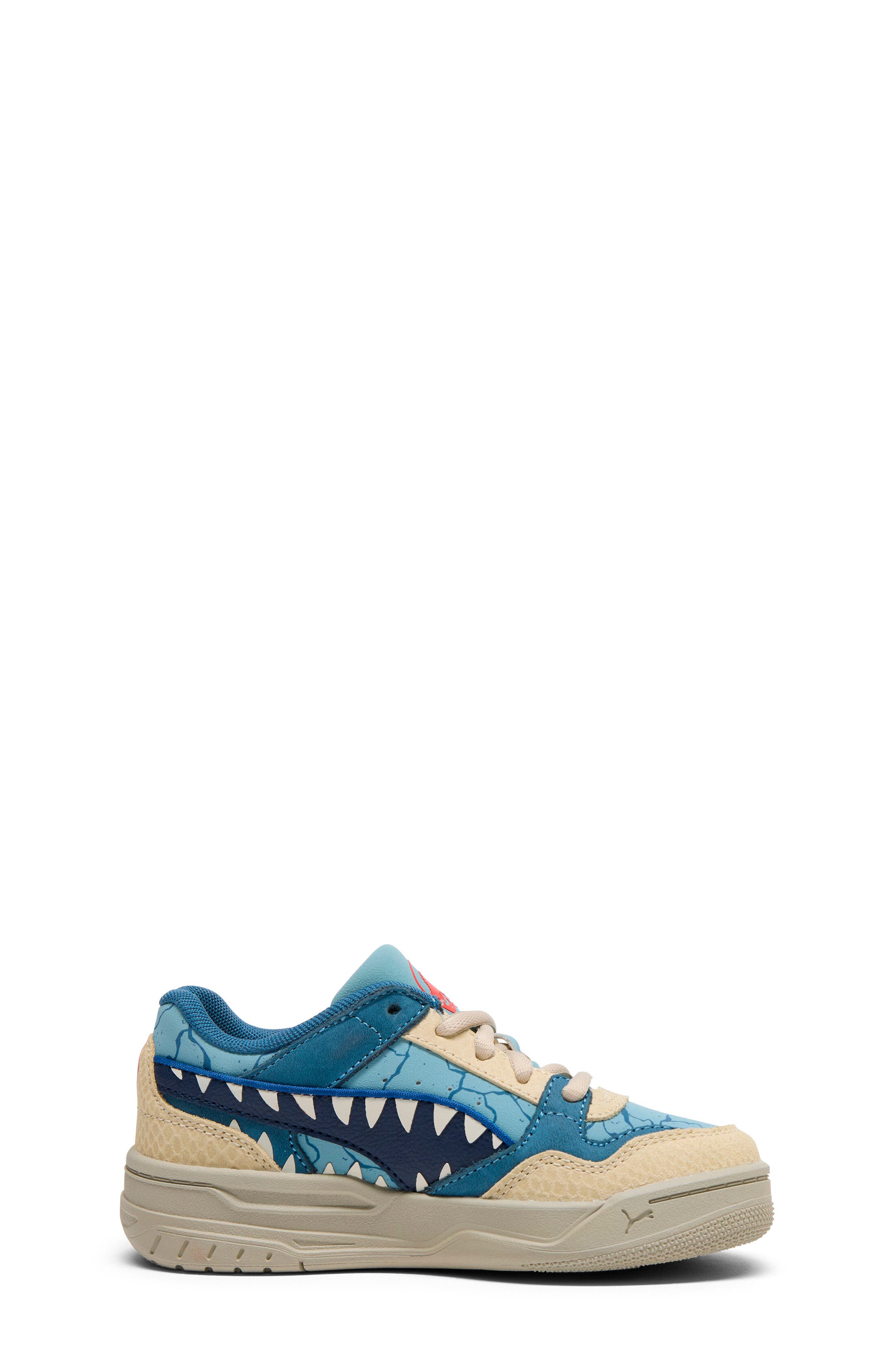 PUMA Kids' Jurassic World Rebound Retro Sneaker, Alternate, color, Seafoam/ Puma Navy/ Vanilla