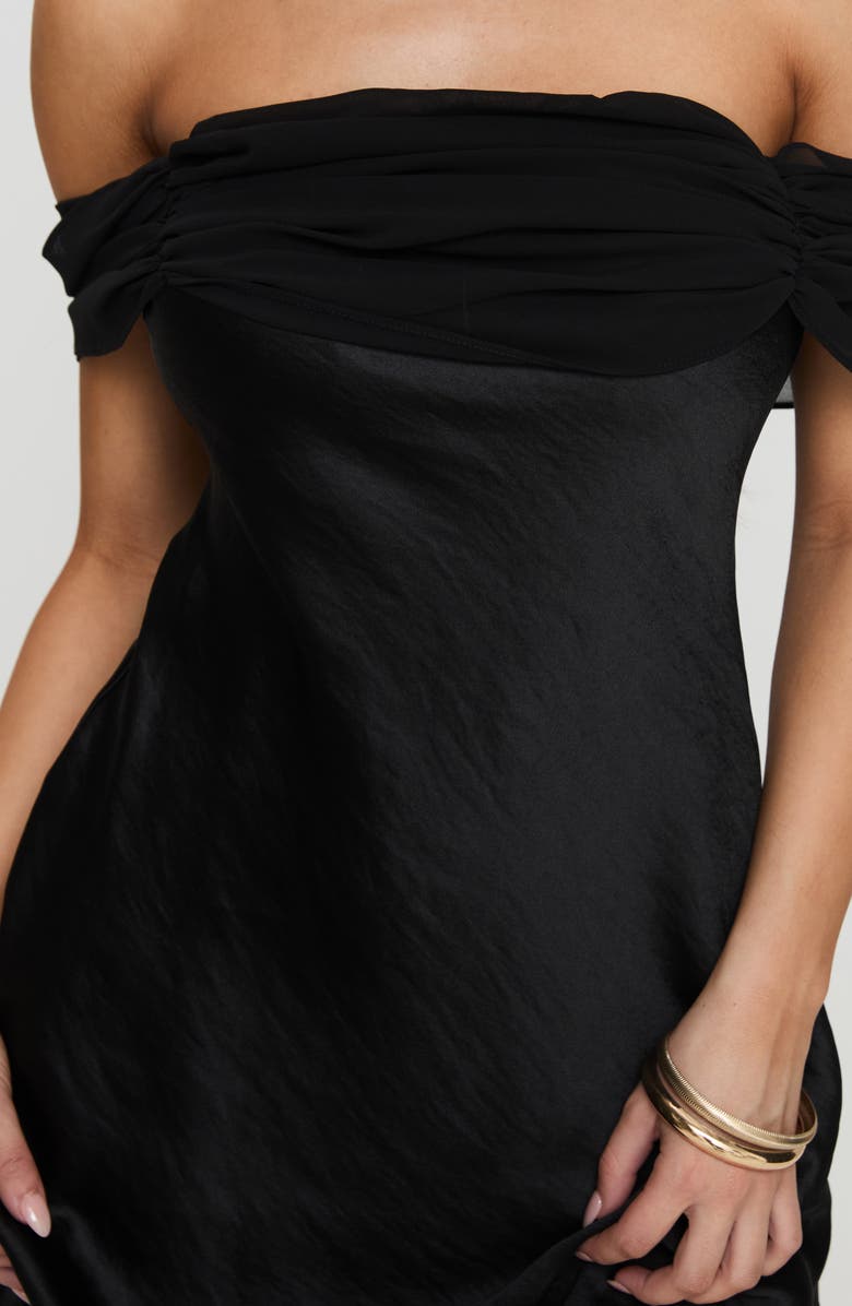 Princess Polly Adoration Off the Shoulder Minidress, Alternate, color, Black