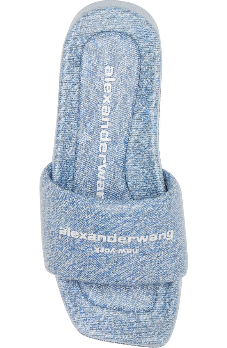 Alexander Wang Float Denim Print Leather Platform Slide Sandal, Alternate, color,