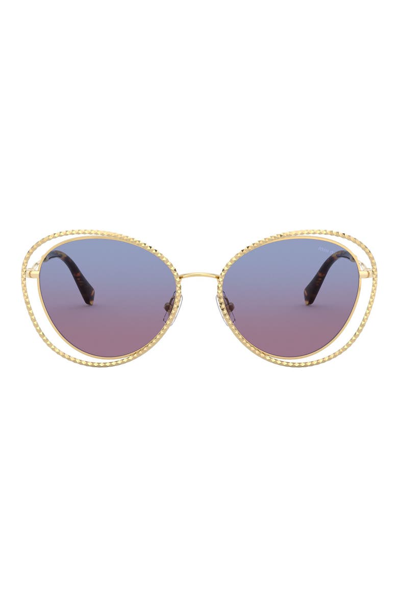 54mm Butterfly Sunglasses, Main, color, GOLD VIOLET GRAD YELLOW