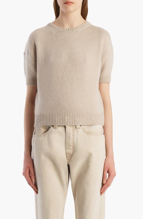 Golden Short Sleeve Cashmere Sweater