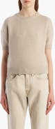 Khaite Golden Short Sleeve Cashmere Sweater