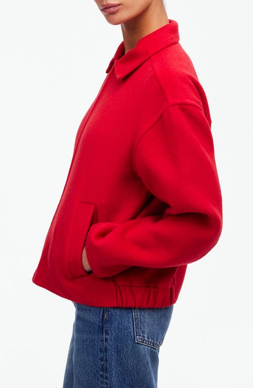 Madewell Double Face Round Sleeve Jacket In Bright Cherry