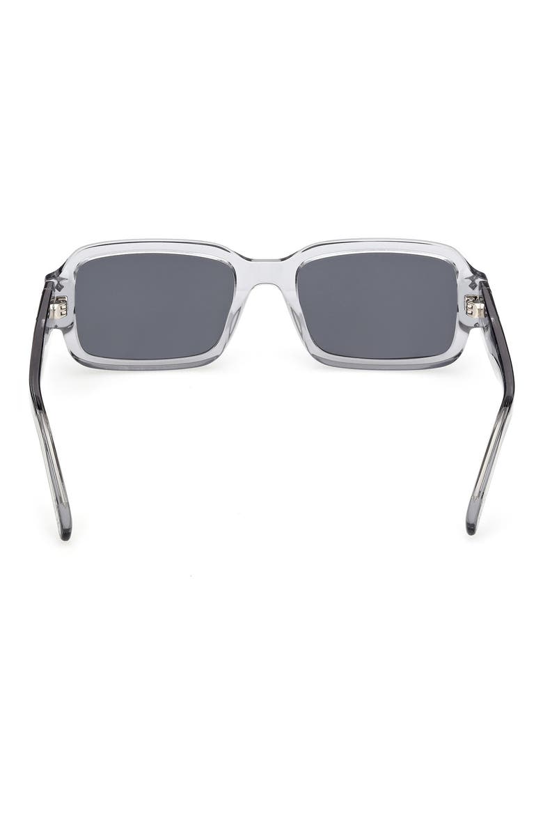 54mm Rectangular Sunglasses, Alternate, color, GRAY / SOLID DARK BLUE LENSES