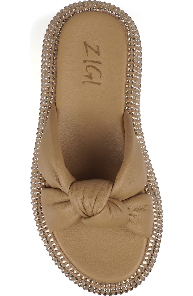 ZIGI Sabella Rhinestone Platform Slide Sandal, Alternate, color, Beige Leather