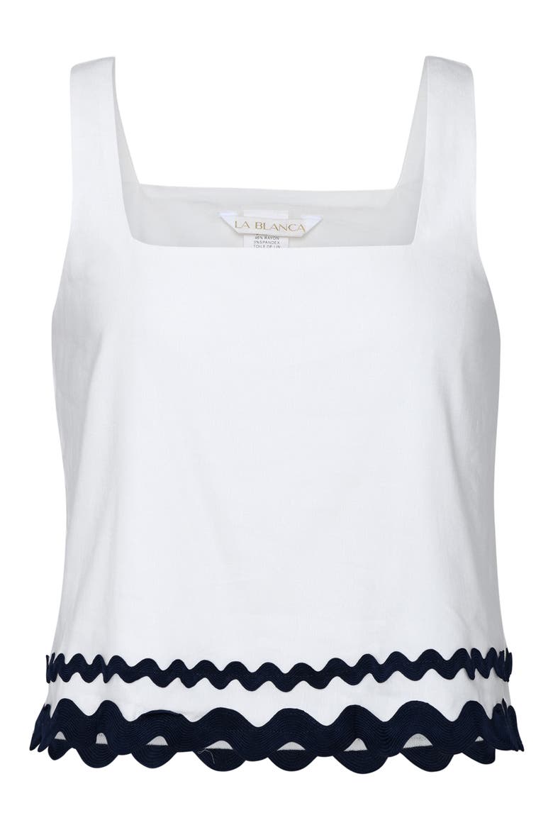 Poolside Square Neck Cover-Up Tank Top, Alternate, color, WHITE