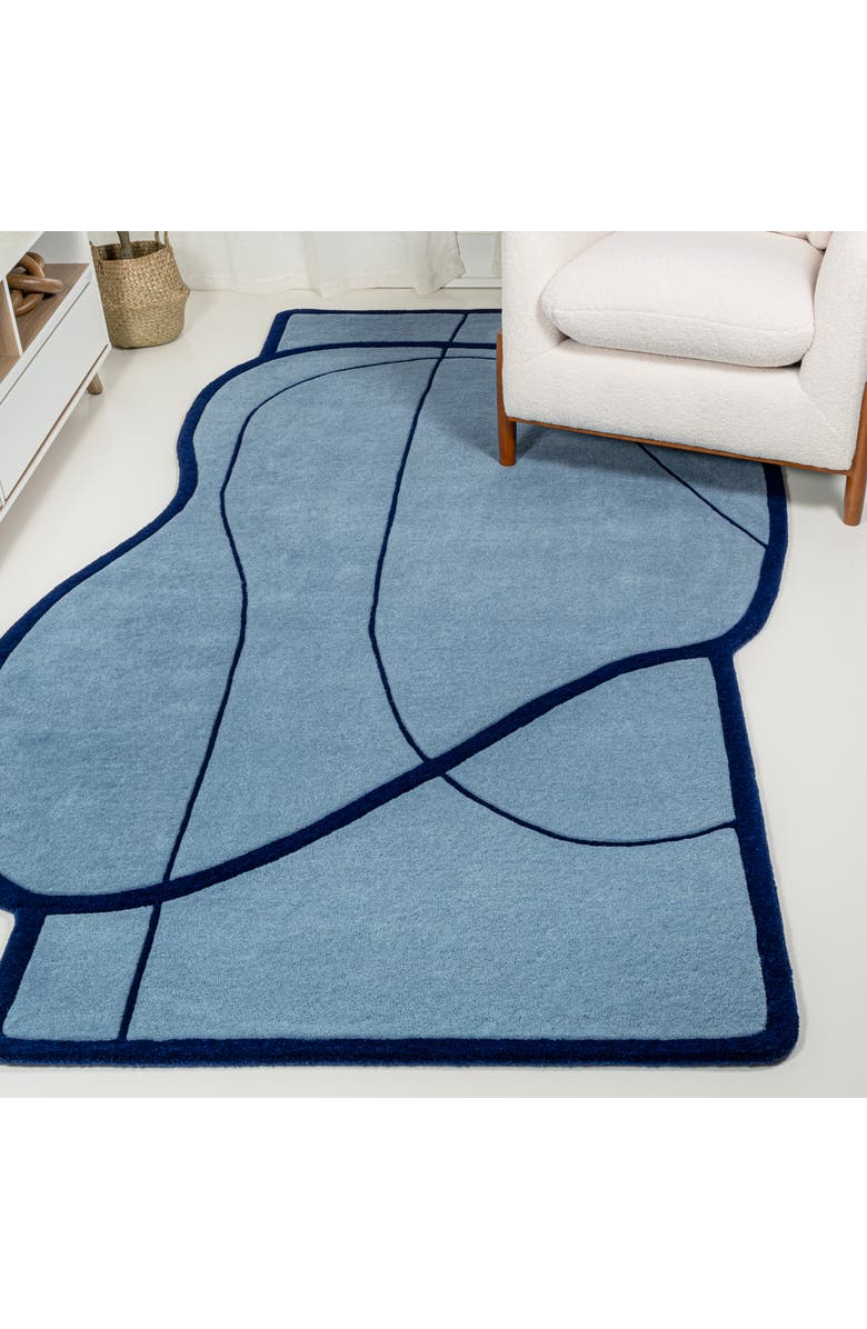 JONATHAN Y Mosaic Coastal Geometric Border Handwoven Wool Area Rug, Alternate, color, 