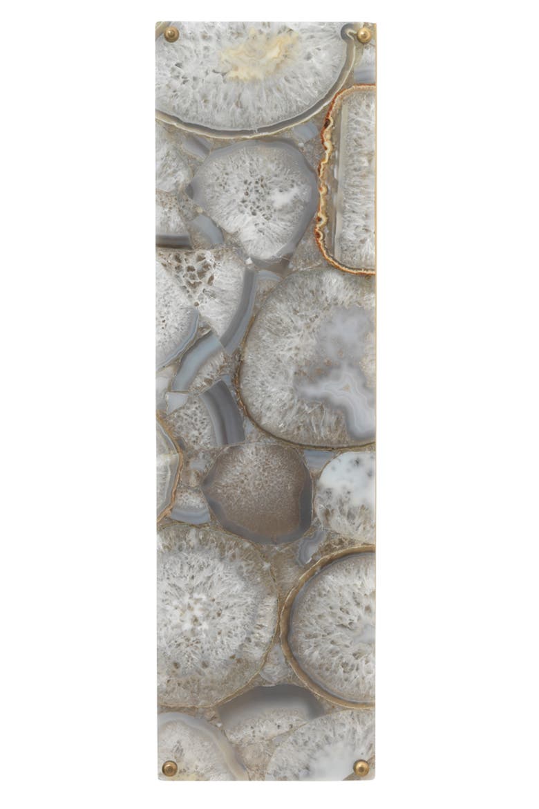 Adeline Rectangle Wall Sconce, Agate Resin and Antique Brass, Main, color, Lavender
