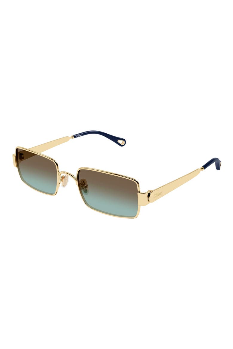 53mm Gradient Rectangular Sunglasses, Alternate, color, GOLD