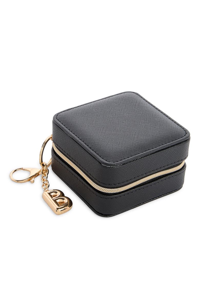 Nordstrom Detachable Initial Charm Jewelry Box, Main, color, B- Black- Gold