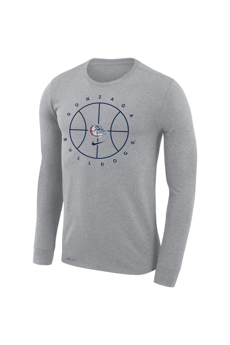Men's Nike Gray Gonzaga Bulldogs Basketball Icon Legend Performance Long Sleeve T-Shirt, Alternate, color, Gray