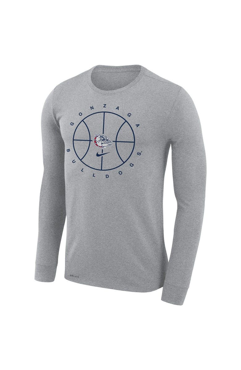 Nike Men's Nike Gray Gonzaga Bulldogs Basketball Icon Legend Performance Long Sleeve T-Shirt, Alternate, color,