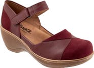 SoftWalk® Miri Ankle Strap Platform Wedge Clog
