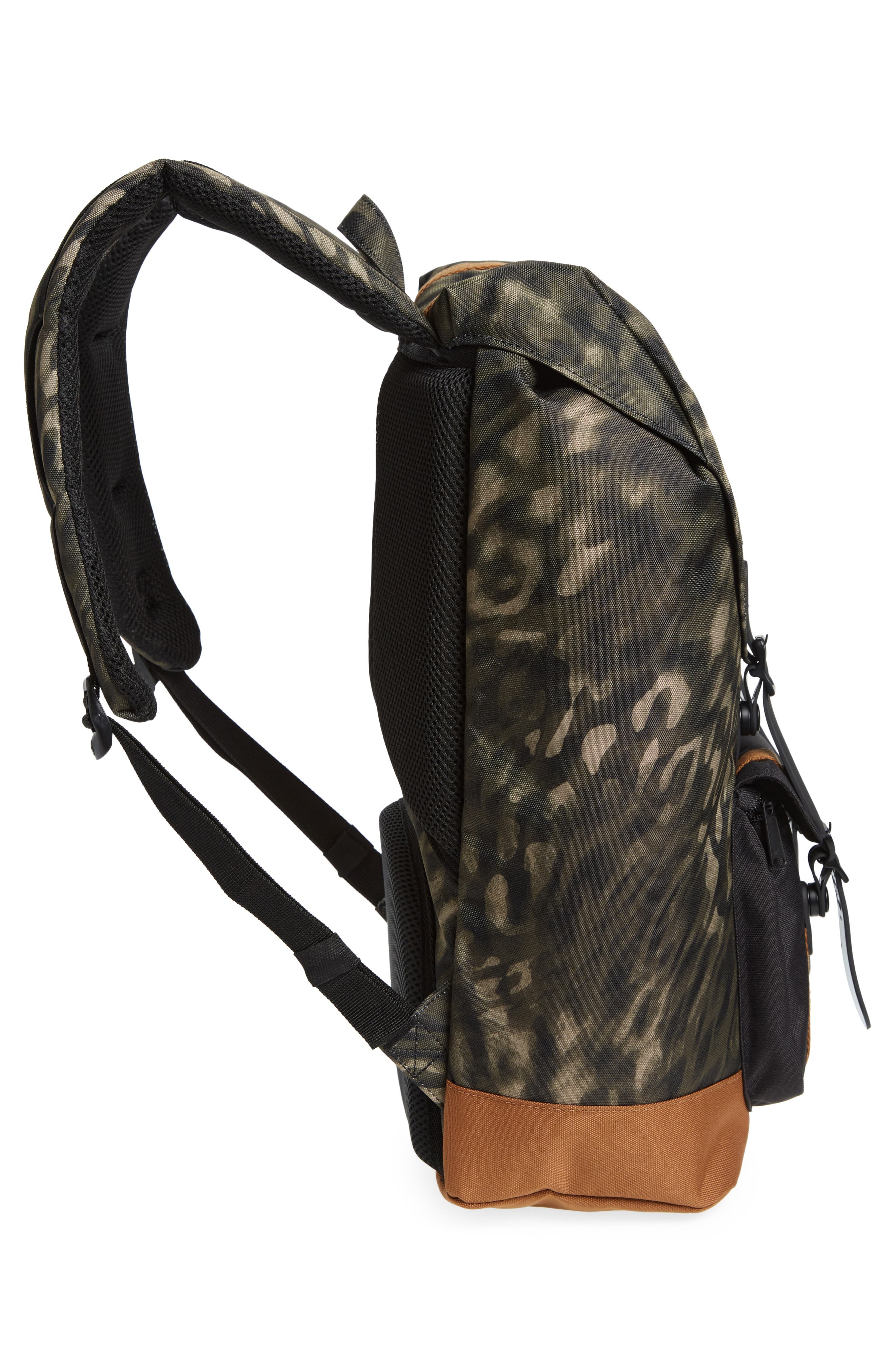 Herschel Supply Co. Little America Backpack, Alternate, color, Forest Leopard / Rubber