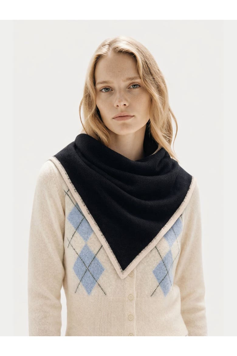 Cashmere Diamond Scarf, Alternate, color, black