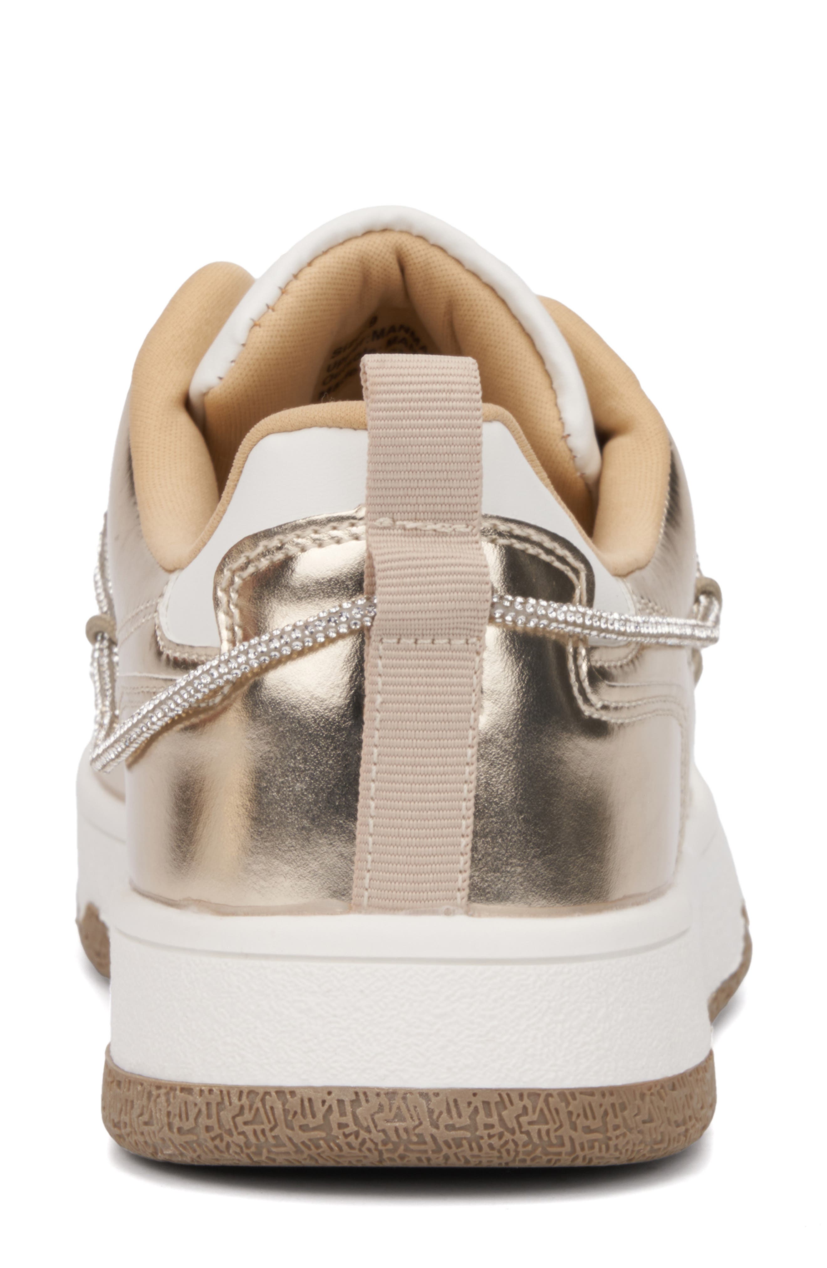 NEW YORK AND COMPANY Fable Metallic Sneaker, Alternate, color, Gold