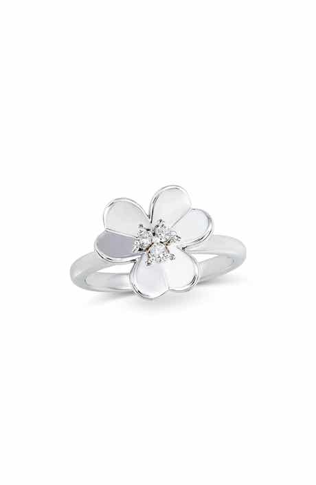 SAVVY CIE JEWELS Clover Sterling Silver Ring