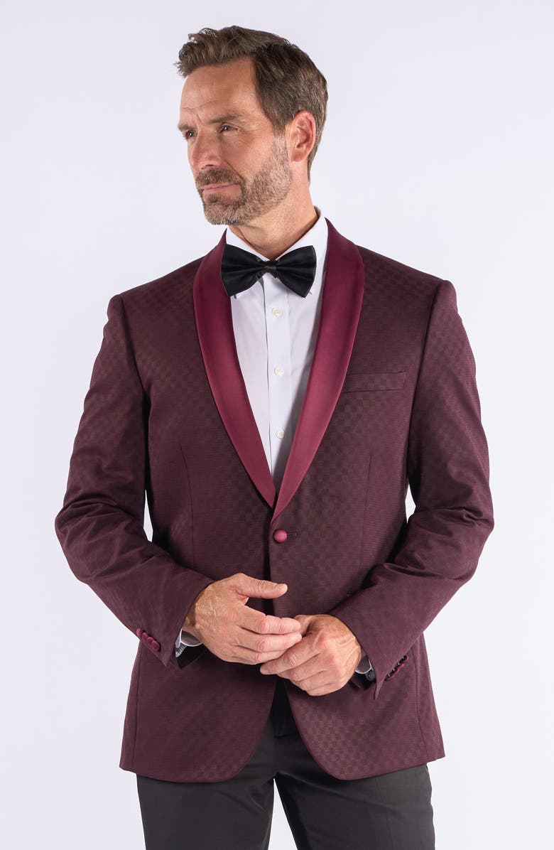 SAVILE ROW CO Jacquard Evening Jacket, Alternate, color, Burgundy