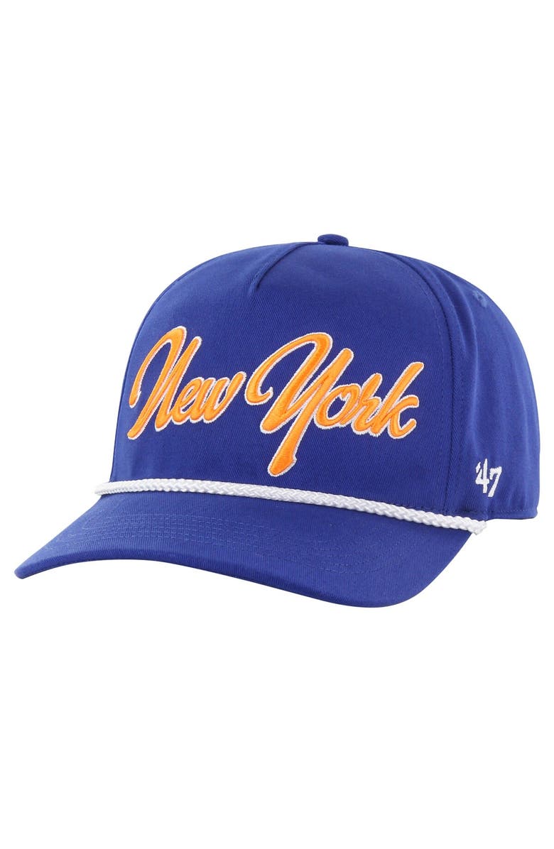 '47 Men's '47  Blue New York Knicks Overhand Logo Hitch Adjustable Hat, Alternate, color, 