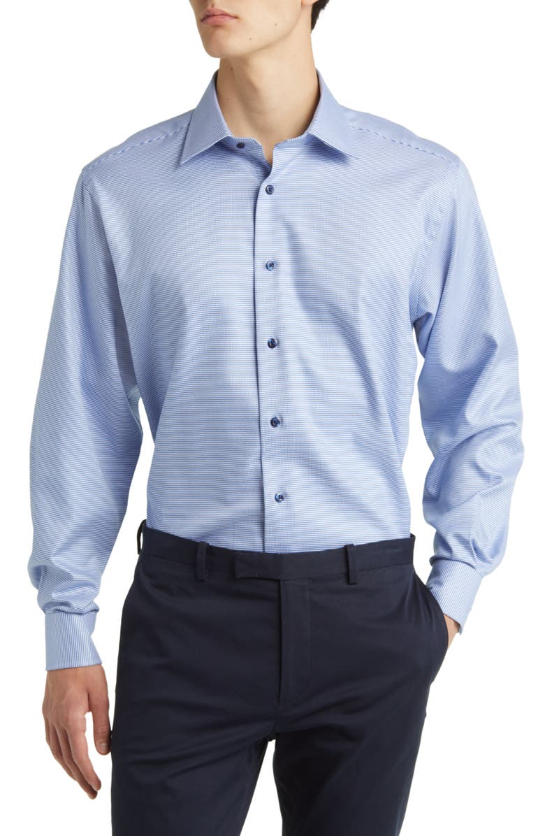 David Donahue Regular Fit Micro Dobby Dress Shirt, Main, color,