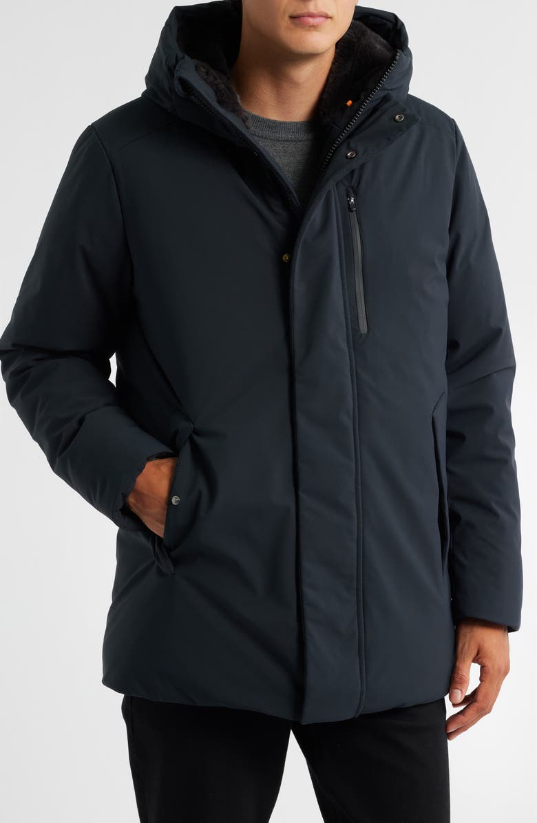 Save The Duck Antoine Faux Fur Lined Waterproof Hooded Parka, Alternate, color, Black