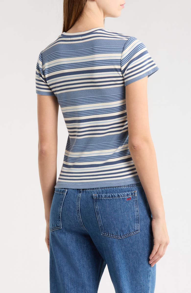 Marine Layer Lexi Rib Stripe Sun-In Crewneck T-Shirt, Alternate, color, Blue Multi Stripe