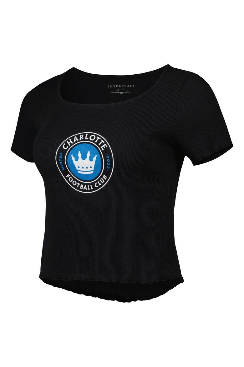 Women's Black Charlotte FC Baby Rib T-Shirt, Alternate, color, Black