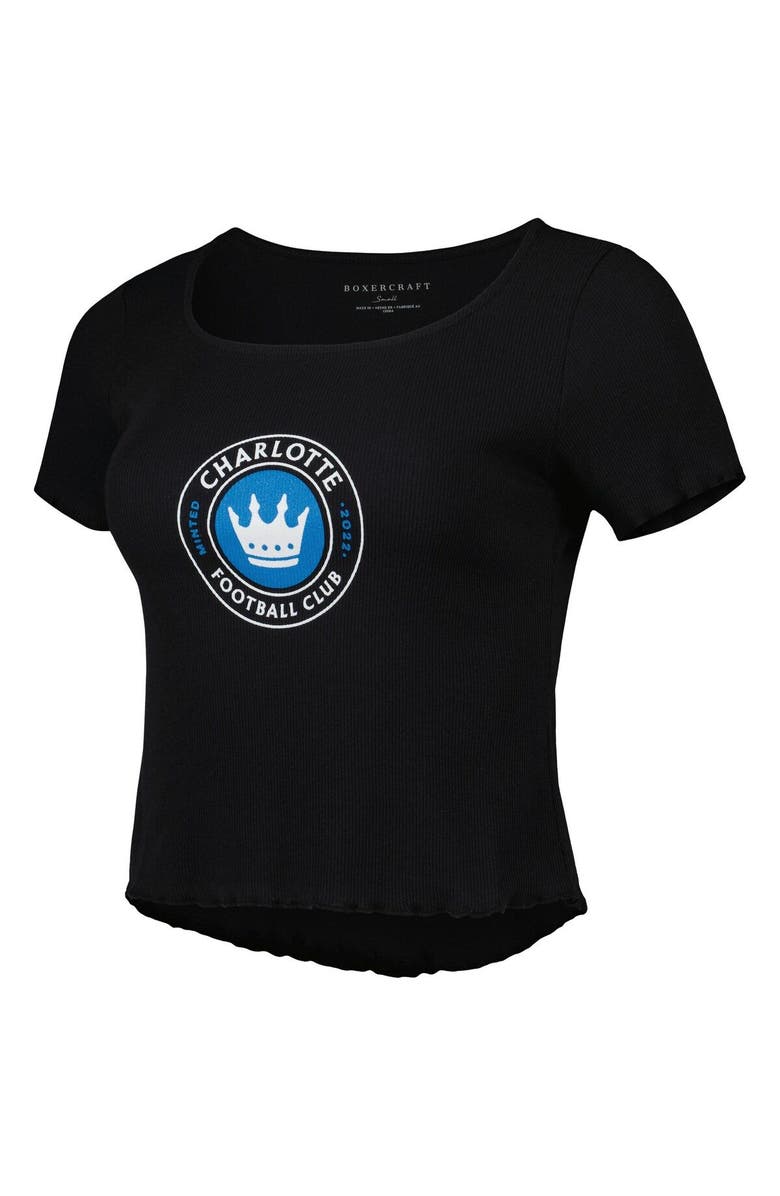 BOXERCRAFT Women's Black Charlotte FC Baby Rib T-Shirt, Alternate, color, Black