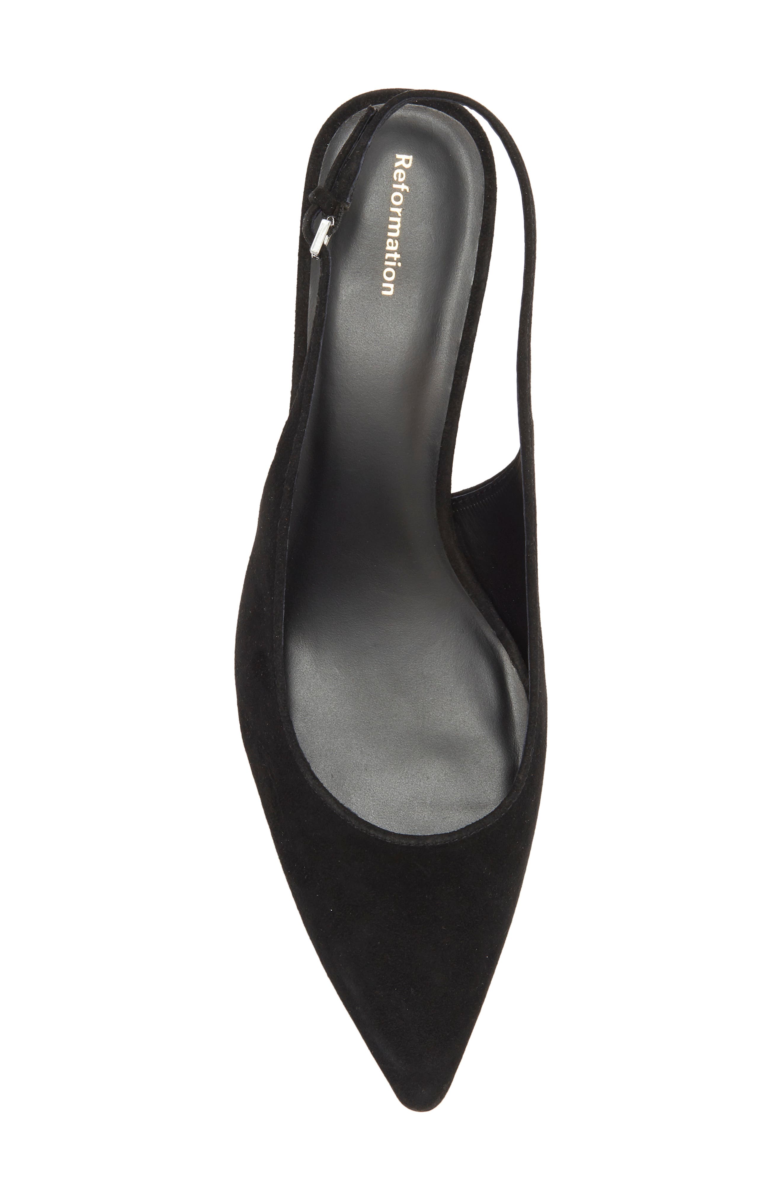 Wrenley Pointed Toe Slingback Pump, Alternate, color, BLACK SUEDE