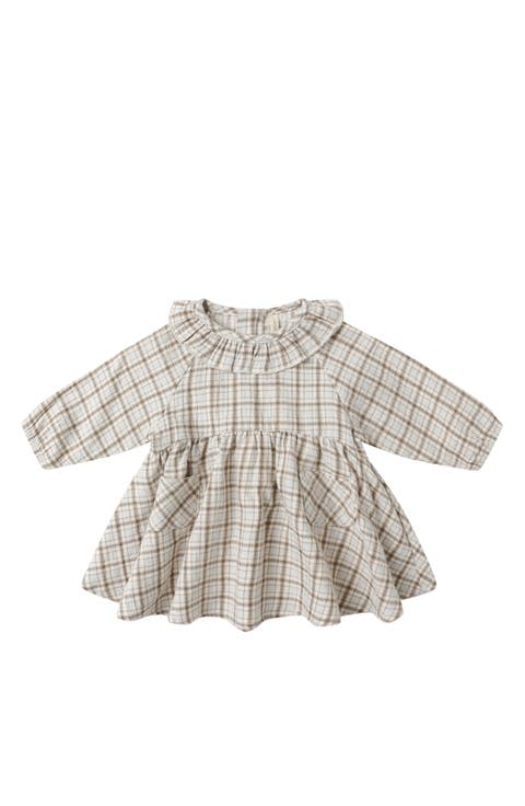 Simone Plaid Long Sleeve Organic Cotton Dress & Bloomers (Baby)