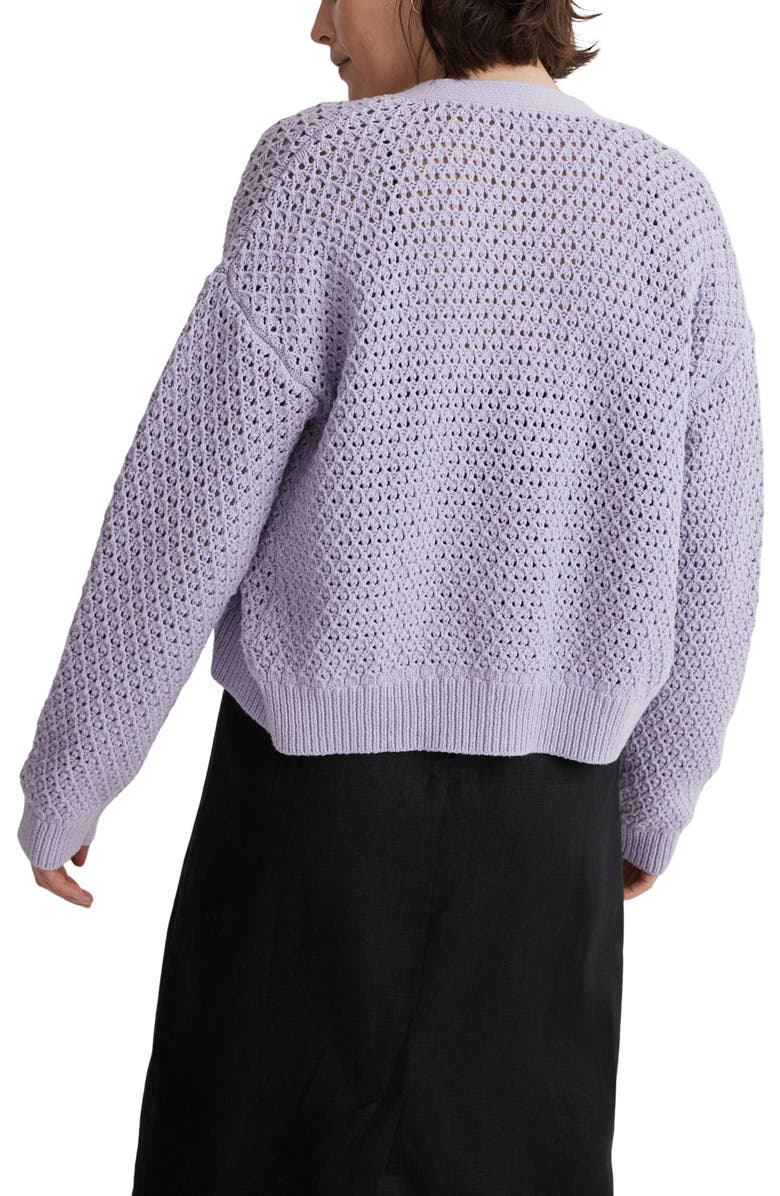 Madewell Open Stitch Cotton Crop Cardigan, Alternate, color,