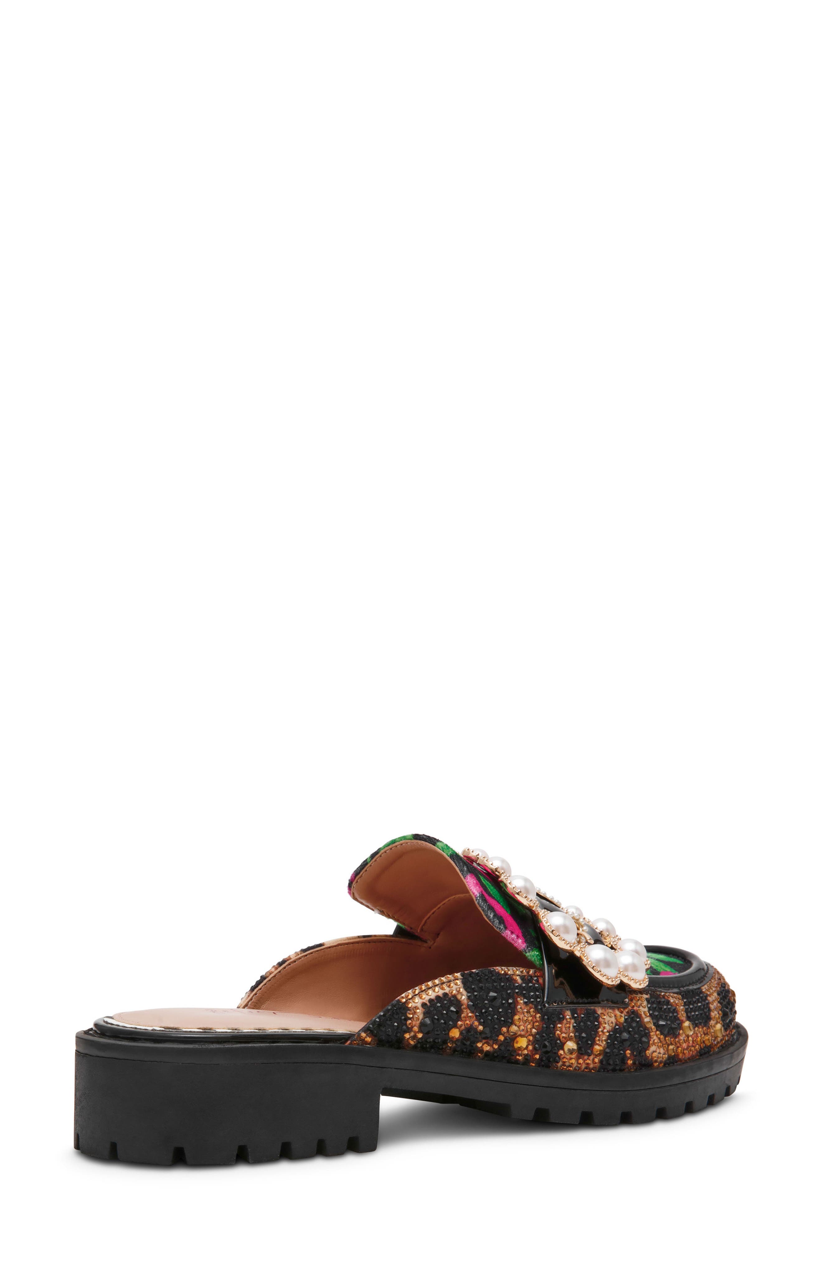 Zanne Embellished Loafer Mule, Alternate, color, PINK/ GREEN FLORAL