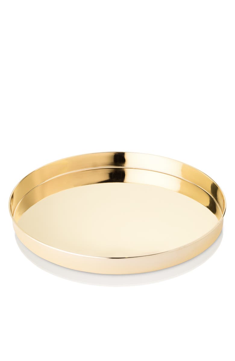 Viski Belmont Round Serving Tray, Main, color, Gold