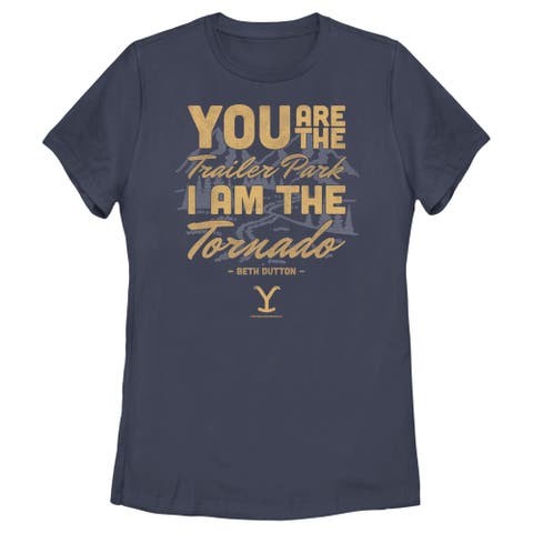 Women's Beth Dutton Trailer Park I Am The Tornado Short Sleeve Graphic T-shirt