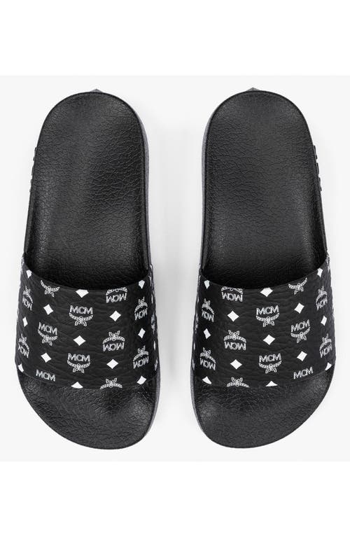 MCM MCM MONOGRAM PRINT RUBBER SLIDES