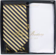 Brooks Brothers Striped Tie & Pocket Square Set