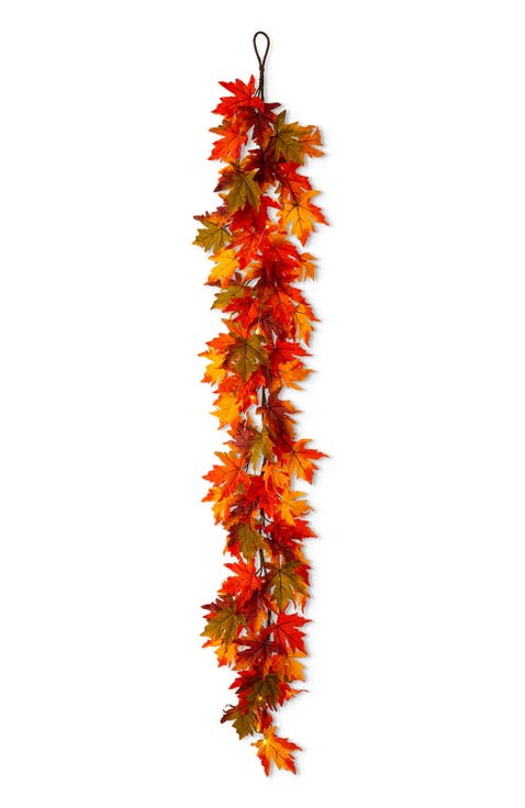Fall Lighted Maple Leaves Garland with timer