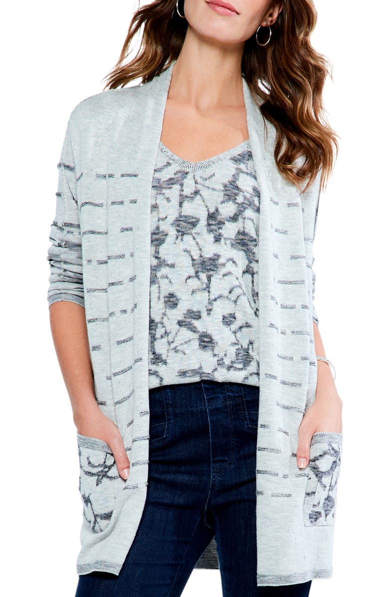 NIC+ZOE Shadow Garden Open Front Cardigan, Main, color, 
