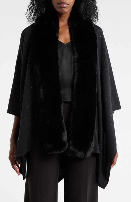 La Fiorentina Embellished Faux Fur Ruana