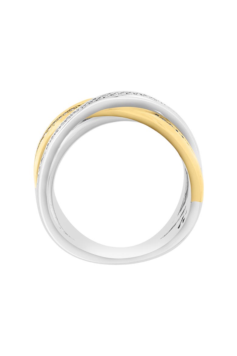 Two-Tone Diamond Crisscrossing Band Ring, Alternate, color, WHITE