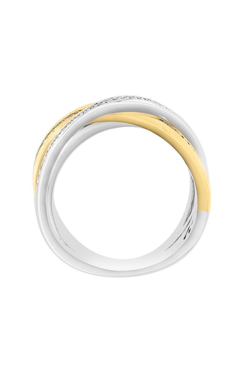 EFFY Two-Tone Diamond Crisscrossing Band Ring, Alternate, color, White