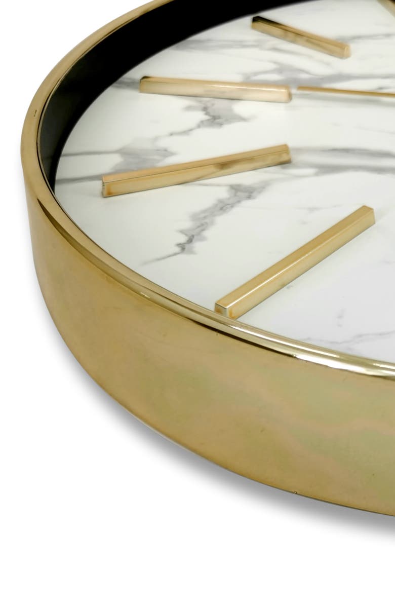 INGRAHAM Analog Wall Clock, Alternate, color, Gold/ White