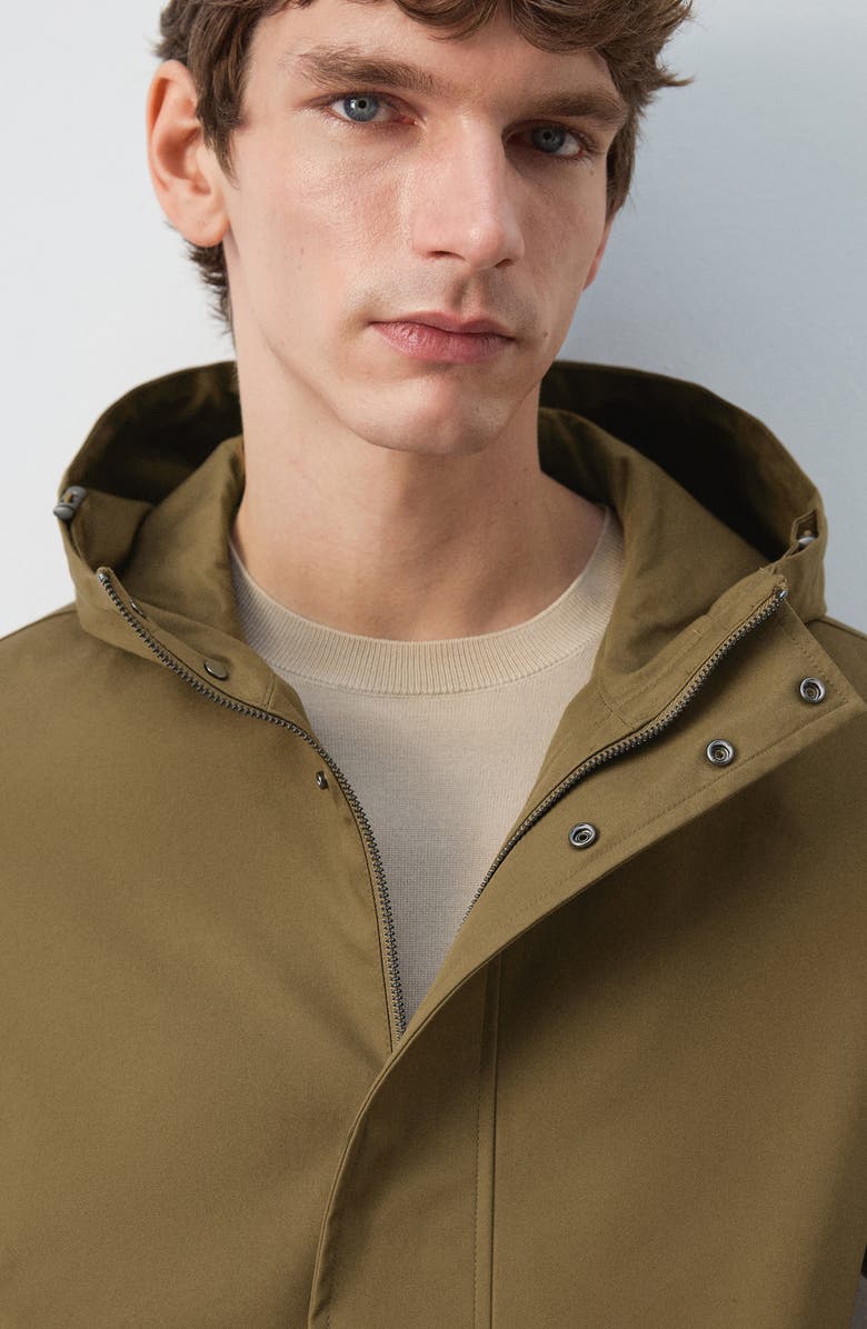 MANGO Water Repellent Parka, Alternate, color, Ochre