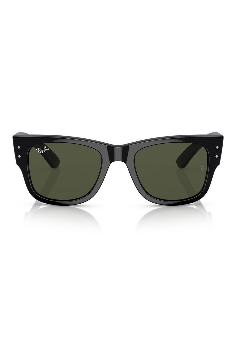 Mega Wayfarer 52mm Square Sunglasses, Main, color, BLACK