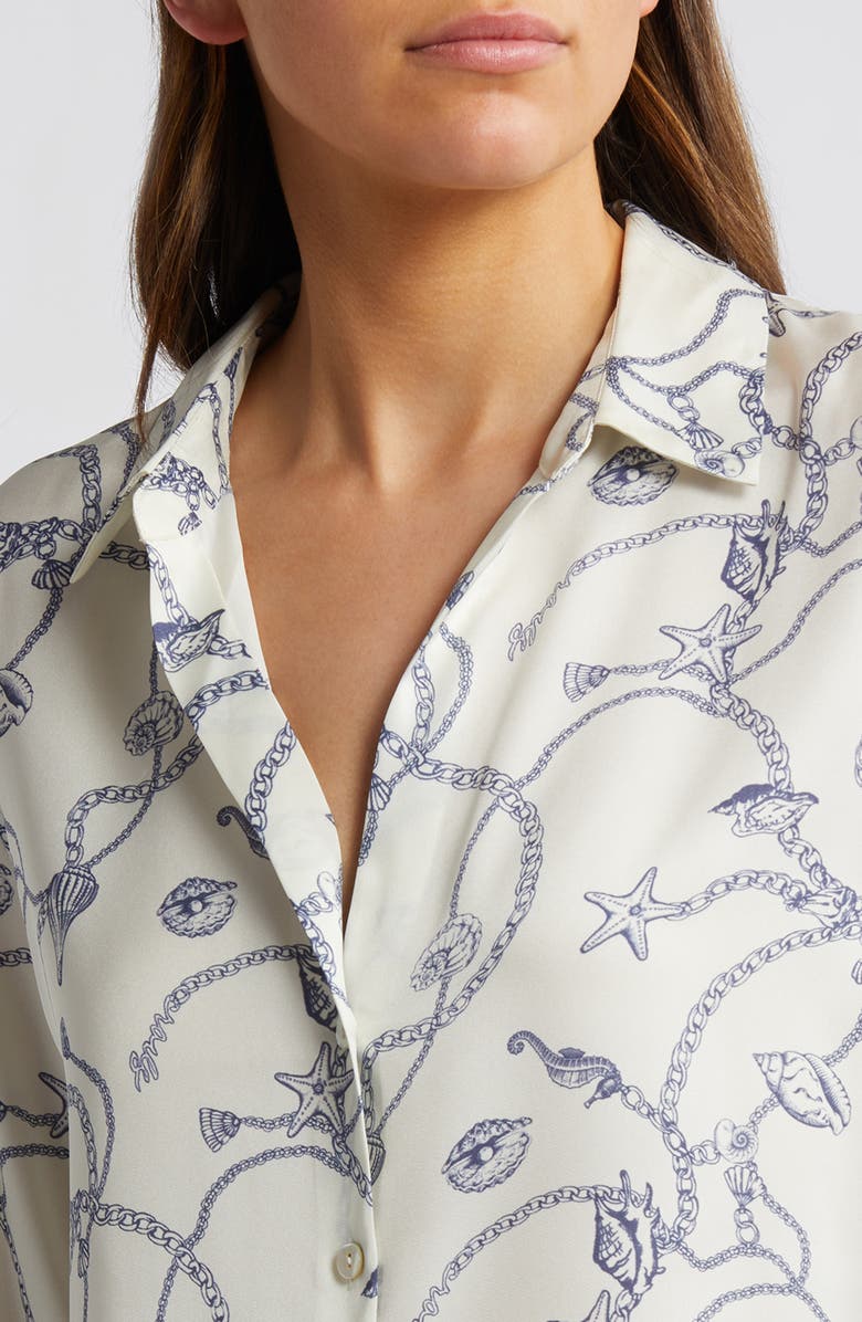 Rails Ledger Nautical Print Button-Up Shirt, Alternate, color, Nautical Chain