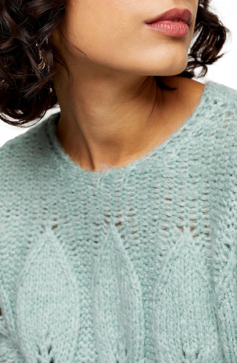 Topshop Petal Pointelle Sweater, Alternate, color, 