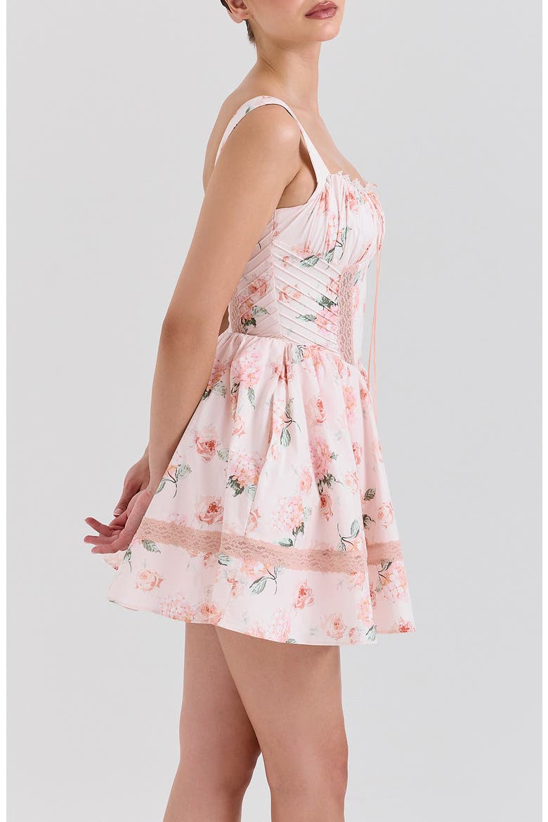 Kimmie Floral Minidress, Alternate, color, HYDRANGEA AND ROSE PEACH